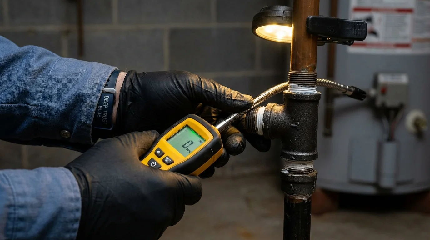Gas leak detection with electronic sniffer by Johns Plumbing LLC in Polson